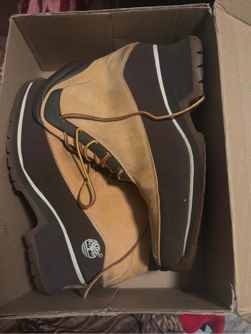 Timberland Tan & Brown Lace-Up Women's Ankle Booties
